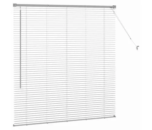 Langų Žaliuzė Su Užuolaidomis Sidabro Aliuminis