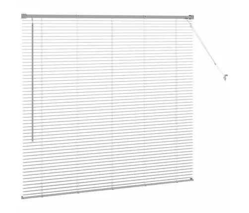 Logu Žalūzija Ar Aizkariem Sudraba 80 X 130 Cm Alumīnijs Vidaxl