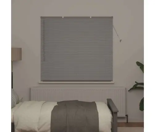 Logu Žalūzija Ar Aizkariem Sudraba 80 X 130 Cm Alumīnijs Vidaxl