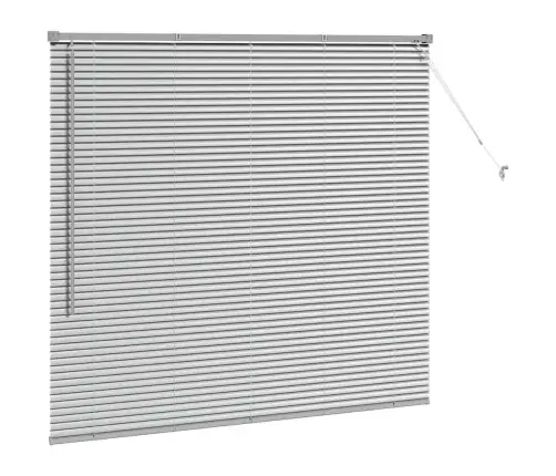 Logu Žalūzija Ar Aizkariem Sudraba 80 X 130 Cm Alumīnijs Vidaxl