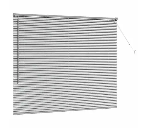 Logu Žalūzija Ar Aizkariem Sudraba 80 X 130 Cm Alumīnijs Vidaxl
