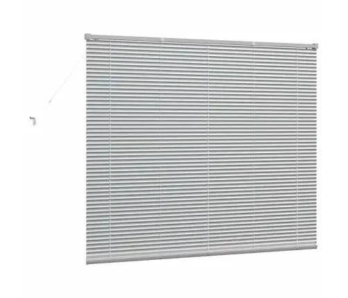 Logu Žalūzija Ar Aizkariem Sudraba 80 X 130 Cm Alumīnijs Vidaxl