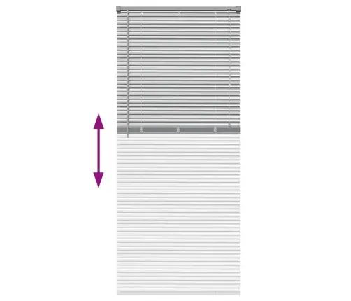 Logu Žalūzija Ar Aizkariem Sudraba 80 X 130 Cm Alumīnijs Vidaxl