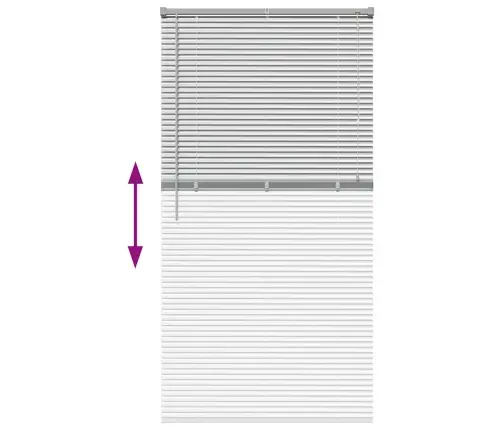 Logu Žalūzija Ar Aizkariem Sudraba 85 X 175 Cm Alumīnijs Vidaxl