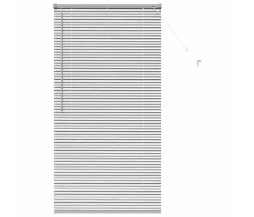 Logu Žalūzija Ar Aizkariem Sudraba 80 X 130 Cm Alumīnijs Vidaxl