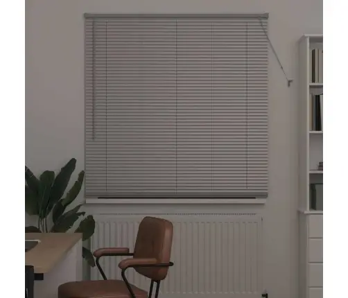 Logu Žalūzija Ar Aizkariem Cits Sudraba 80 X 130 Cm Alumīnijs Vidaxl