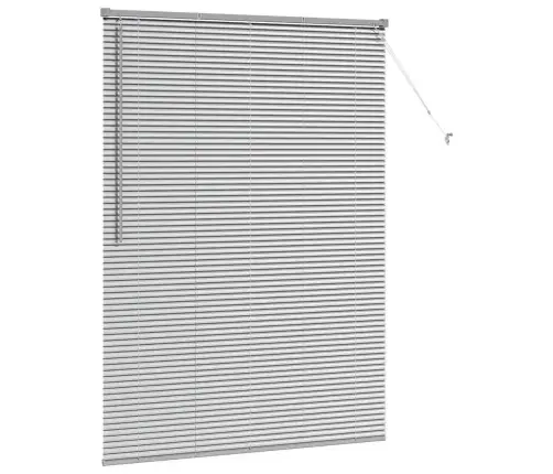 Logu Žalūzija Ar Aizkariem Cits Sudraba 80 X 130 Cm Alumīnijs Vidaxl