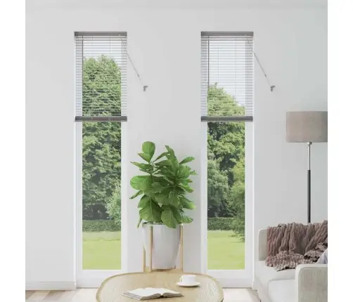 Logu Žalūzija Ar Aizkariem Cits Sudraba 80 X 130 Cm Alumīnijs Vidaxl