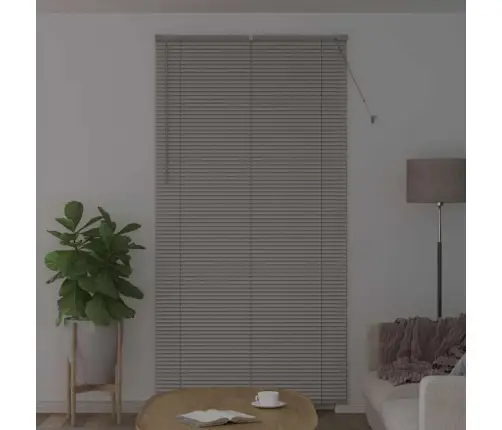 Logu Žalūzija Ar Aizkariem Cits Sudraba 110 X 220 Cm Alumīnijs Vidaxl