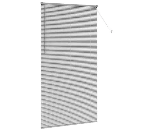 Logu Žalūzija Ar Aizkariem Cits Sudraba 110 X 220 Cm Alumīnijs Vidaxl