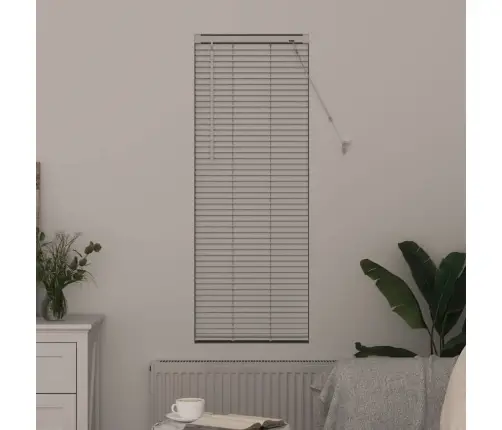 Logu Žalūzija Ar Aizkariem Cits Balta 80 X 130 Cm Alumīnijs Vidaxl