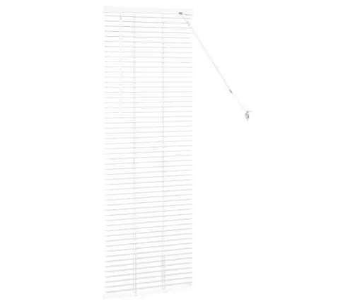 Logu Žalūzija Ar Aizkariem Cits Balta 80 X 130 Cm Alumīnijs Vidaxl