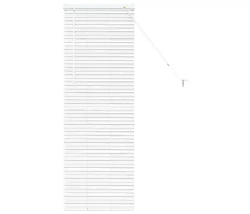 Logu Žalūzija Ar Aizkariem Cits Balta 80 X 130 Cm Alumīnijs Vidaxl