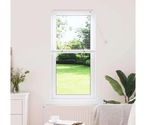 Logu Žalūzija Ar Aizkariem Cits Balta 80 X 130 Cm Alumīnijs Vidaxl