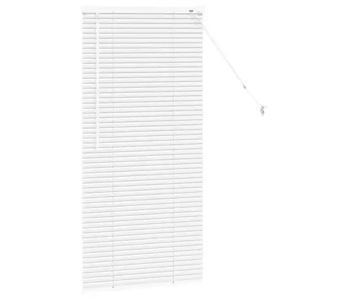 Logu Žalūzija Ar Aizkariem Cits Balta 80 X 130 Cm Alumīnijs Vidaxl