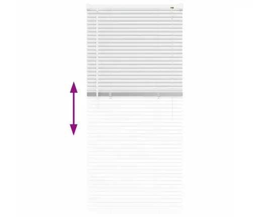 Logu Žalūzija Ar Aizkariem Cits Balta 80 X 130 Cm Alumīnijs Vidaxl