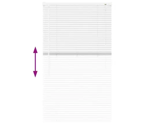 Aknarulo Kardinatega Valge Alumiinium