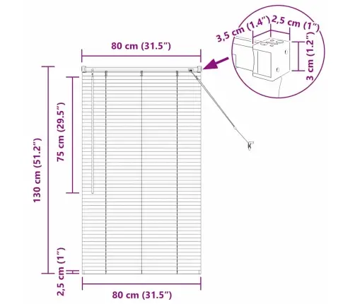 Aknarulo Kardinatega Valge Alumiinium