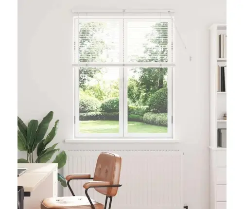 Logu Žalūzija Ar Aizkariem Cits Balta 105 X 130 Cm Alumīnijs Vidaxl