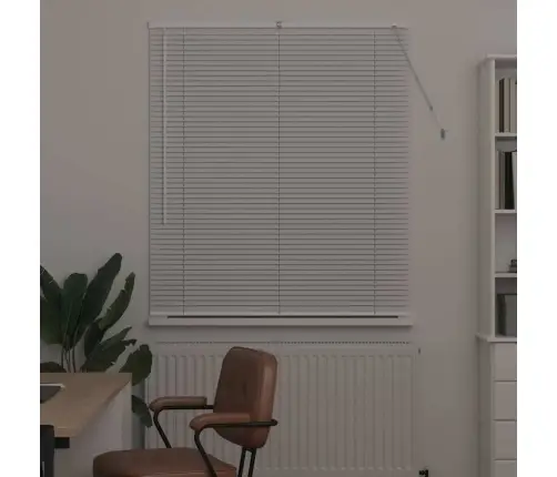 Logu Žalūzija Ar Aizkariem Cits Balta 110 X 130 Cm Alumīnijs Vidaxl