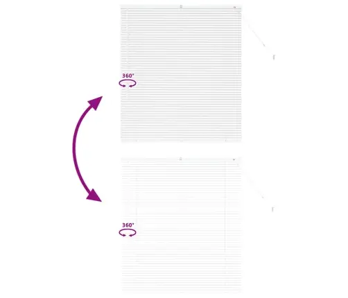 Aknarulo Kardinatega Valge Alumiinium