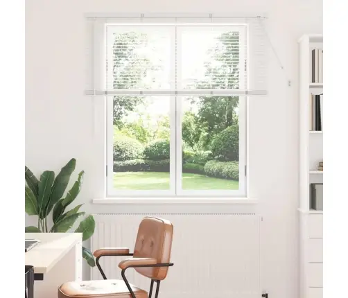 Logu Žalūzija Ar Aizkariem Cits Balta 80 X 130 Cm Alumīnijs Vidaxl