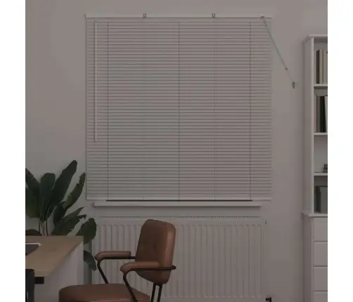 Logu Žalūzija Ar Aizkariem Cits Balta 80 X 130 Cm Alumīnijs Vidaxl