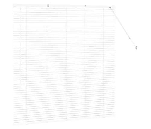 Logu Žalūzija Ar Aizkariem Cits Balta 80 X 130 Cm Alumīnijs Vidaxl