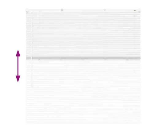 Aknarulo Kardinatega Valge Alumiinium