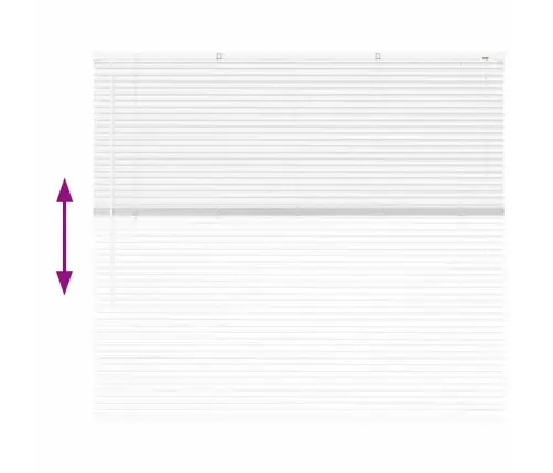 Aknarulo Kardinatega Valge Alumiinium