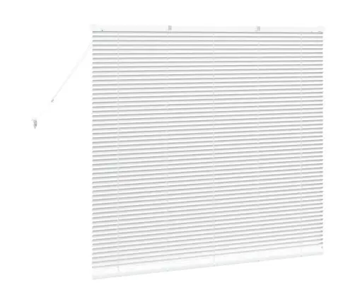 Logu Žalūzija Ar Aizkariem Cits Balta 80 X 130 Cm Alumīnijs Vidaxl