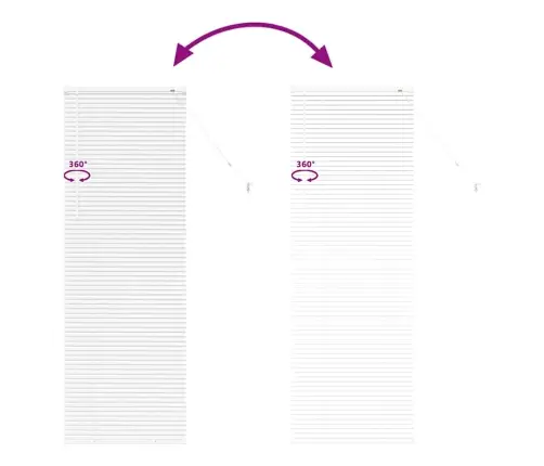 Aknarulo Kardinatega Valge Alumiinium