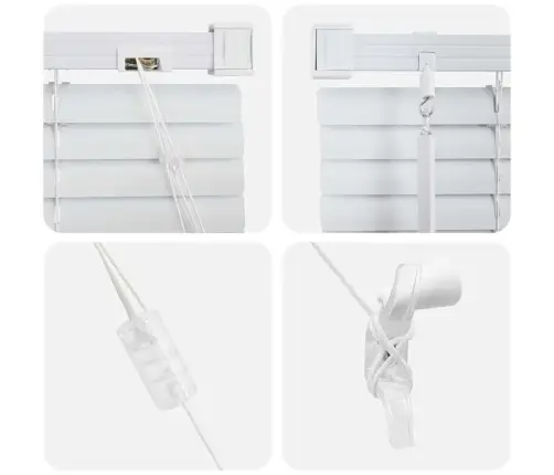 Logu Žalūzija Ar Aizkariem Cits Balta 85 X 175 Cm Alumīnijs Vidaxl