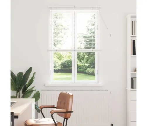 Langų Žaliuzė Su Užuolaidomis Balta Aliuminis