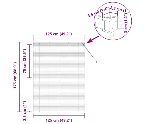 Logu Žalūzija Ar Aizkariem Cits Balta 125 X 175 Cm Alumīnijs Vidaxl
