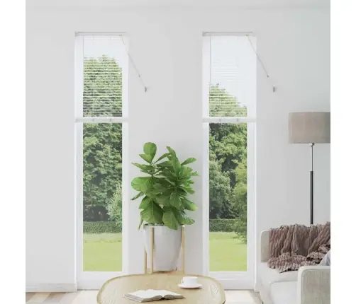 Logu Žalūzija Ar Aizkariem Cits Balta 40 X 220 Cm Alumīnijs Vidaxl