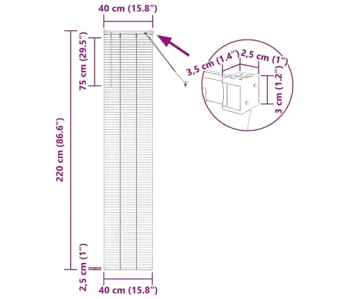 Logu Žalūzija Ar Aizkariem Cits Balta 40 X 220 Cm Alumīnijs Vidaxl