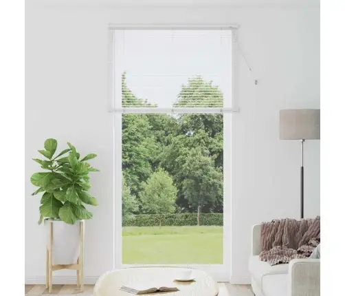 Logu Žalūzija Ar Aizkariem Cits Balta 110 X 220 Cm Alumīnijs Vidaxl