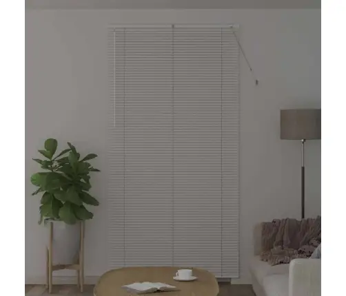 Logu Žalūzija Ar Aizkariem Cits Balta 80 X 130 Cm Alumīnijs Vidaxl