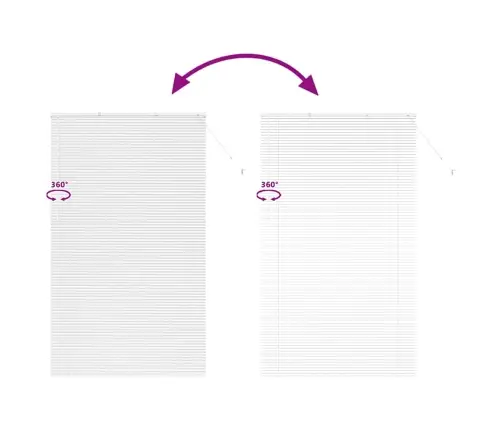 Langų Žaliuzė Su Užuolaidomis Balta Aliuminis