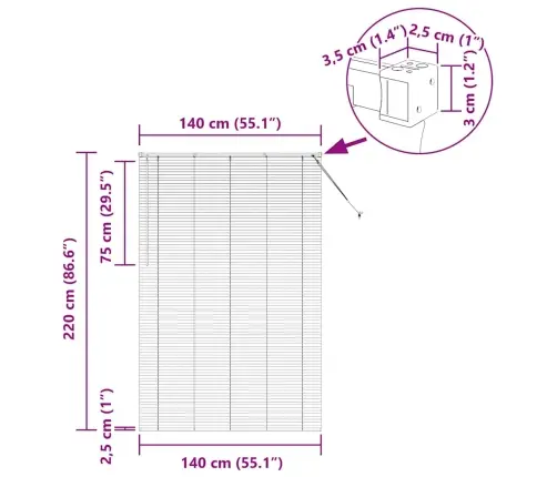 Aknarulo Kardinatega Valge Alumiinium