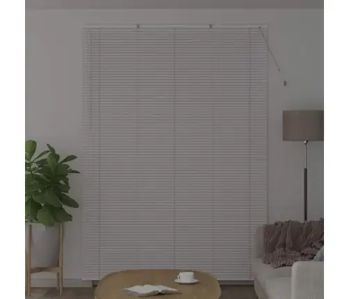 Logu Žalūzija Ar Aizkariem Cits Balta 155 X 220 Cm Alumīnijs Vidaxl