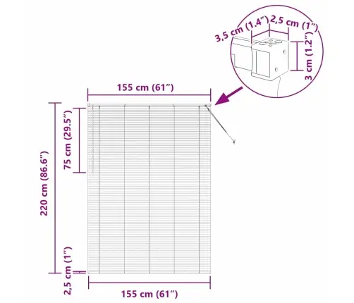 Logu Žalūzija Ar Aizkariem Cits Balta 155 X 220 Cm Alumīnijs Vidaxl