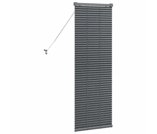 Logu Žalūzija Ar Aizkariem Cits Tumši Pelēka 80 X 130 Cm Alumīnijs Vidaxl