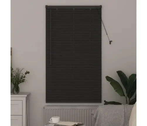 Logu Žalūzija Ar Aizkariem Cits Tumši Pelēka 80 X 130 Cm Alumīnijs Vidaxl