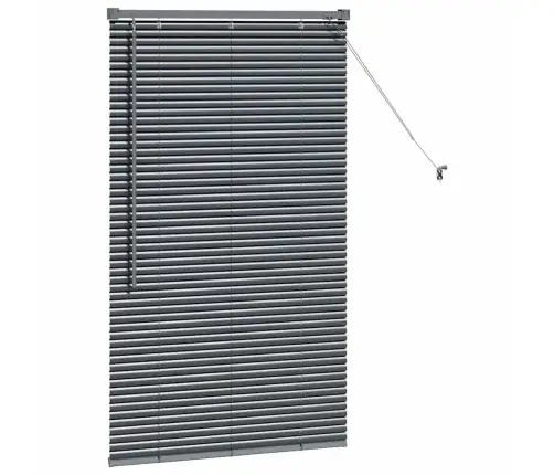 Logu Žalūzija Ar Aizkariem Cits Tumši Pelēka 80 X 130 Cm Alumīnijs Vidaxl