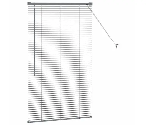 Logu Žalūzija Ar Aizkariem Cits Tumši Pelēka 80 X 130 Cm Alumīnijs Vidaxl