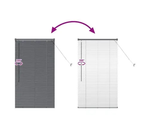 Logu Žalūzija Ar Aizkariem Cits Tumši Pelēka 80 X 130 Cm Alumīnijs Vidaxl