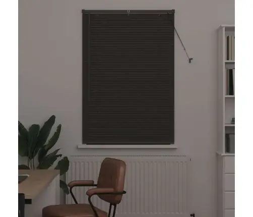Logu Žalūzija Ar Aizkariem Cits Tumši Pelēka 80 X 130 Cm Alumīnijs Vidaxl