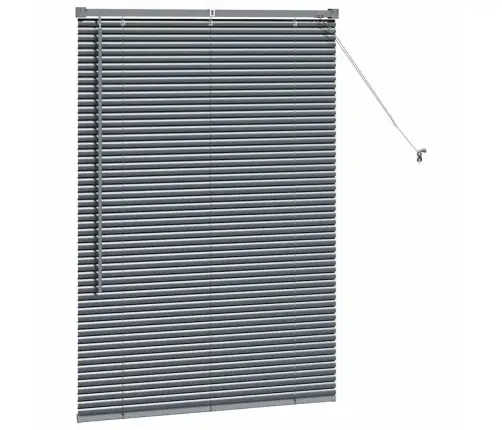 Logu Žalūzija Ar Aizkariem Cits Tumši Pelēka 80 X 130 Cm Alumīnijs Vidaxl